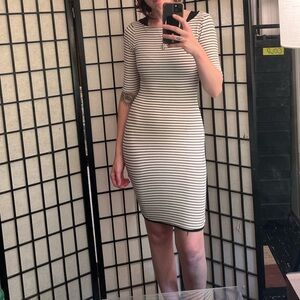 Striped Bodycon Mini Dress by Monteau Los Angeles, 3/4‎ sleeves, size xs